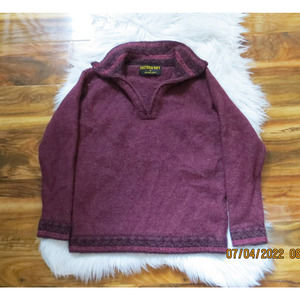Alpaca Women's Long Sleeve 1/4 Zip Burgundy Sweater Size‎ Small